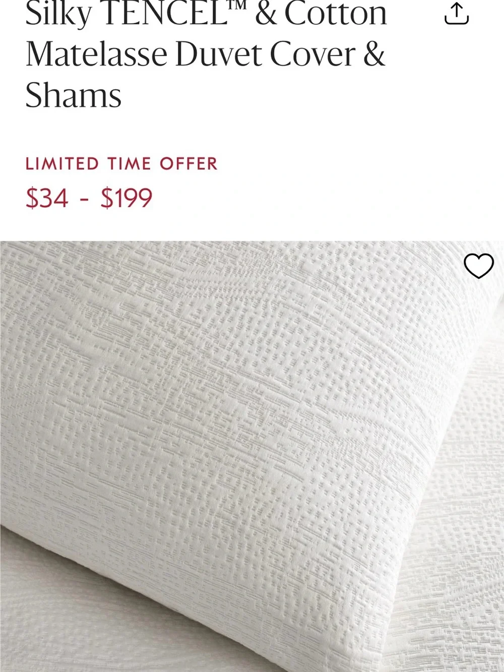West Elm White Matelassé Duvet Cover & 2 Euro Shams